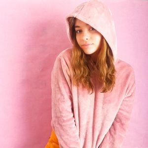 baby pink comfy hoodie